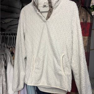 Eddie Bauer Cream Textured Cowl Neck Sweater